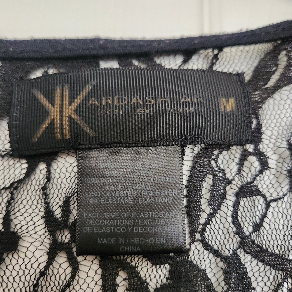 Kardashian Kollection Black Lace Long Sleeve Dress - Picture 4 of 4